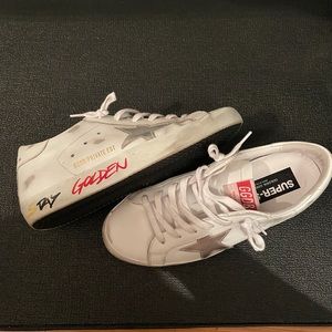 Golden Goose- white and silver sneaker